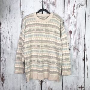 Vintage Crossing coogi style pastelcore fairykai oversized textured knit sweater